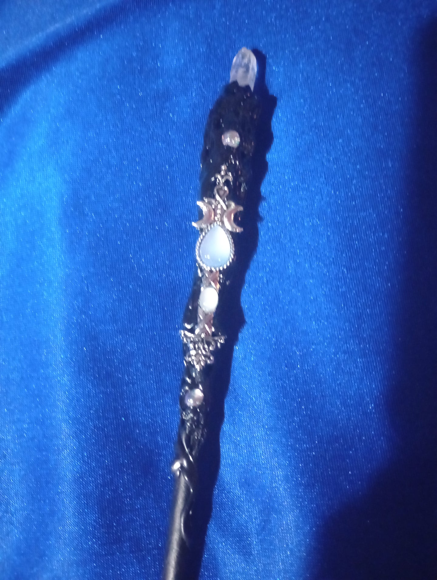 Clear Quartz Moon Phase wand