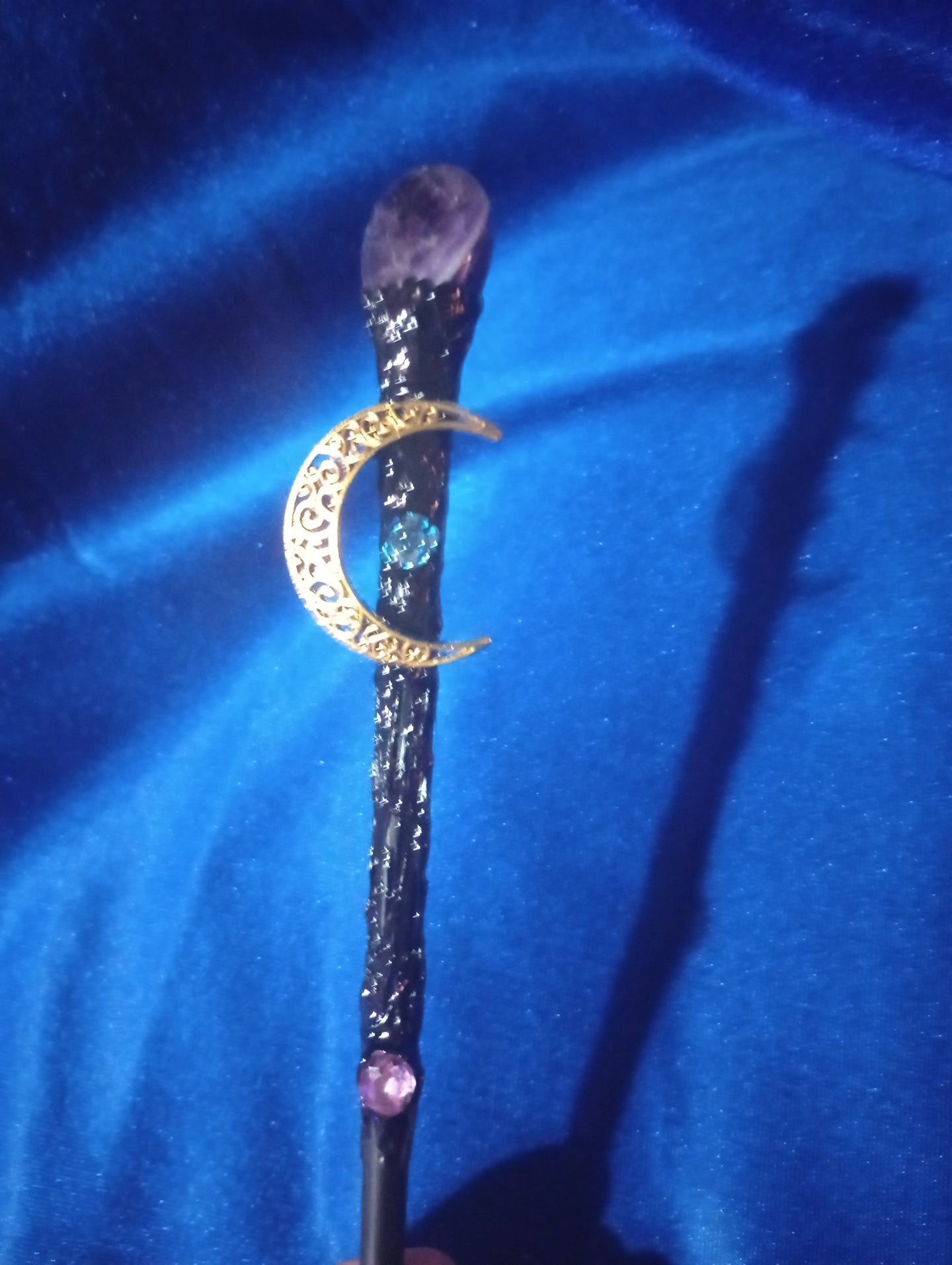 Amethyst Rose Moon Wand