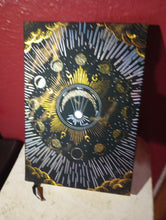 Load image into Gallery viewer, Lg Moon phase Daily Journal,with gold leaf Gilt,  5.5x8.5 ins 450g
