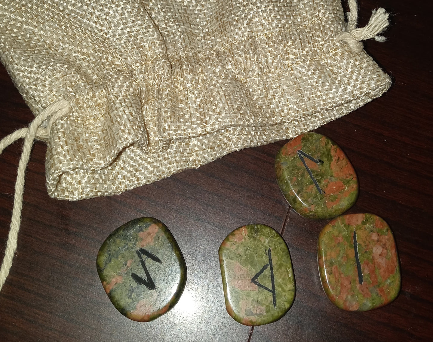 Futhark Canadian Unakite Runes $26